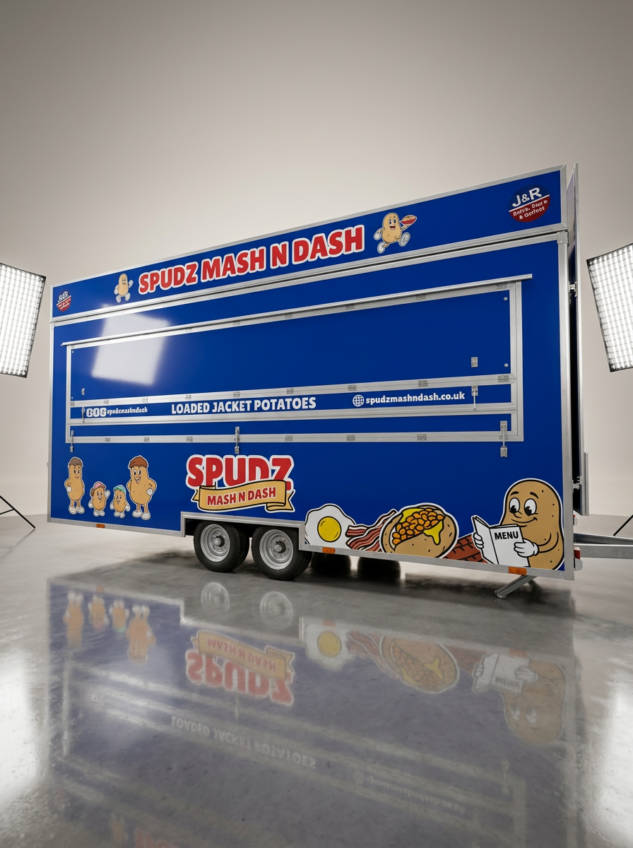 Spudz Mash n Dash trailer front mockup
