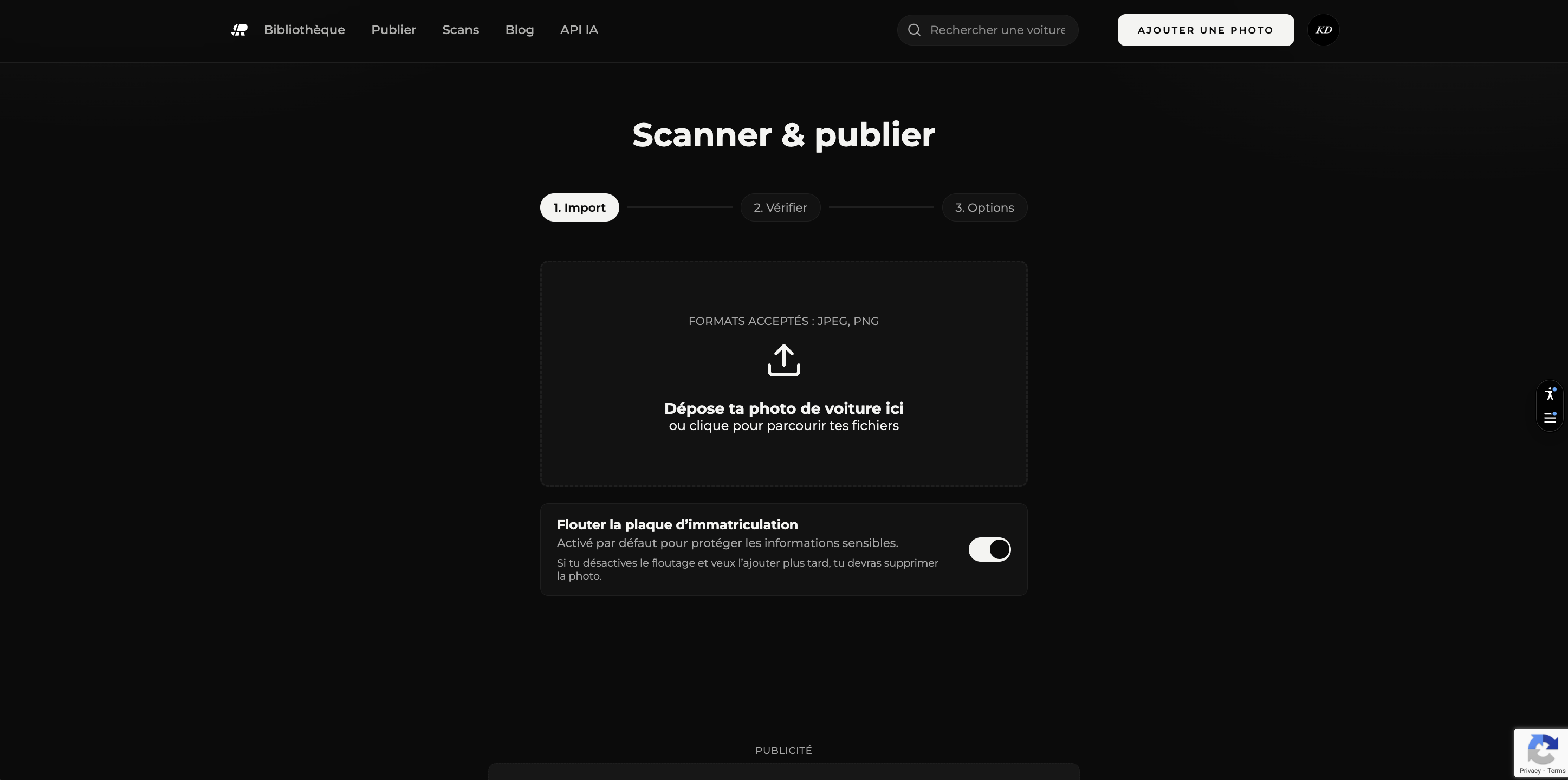 ScanRacer upload page